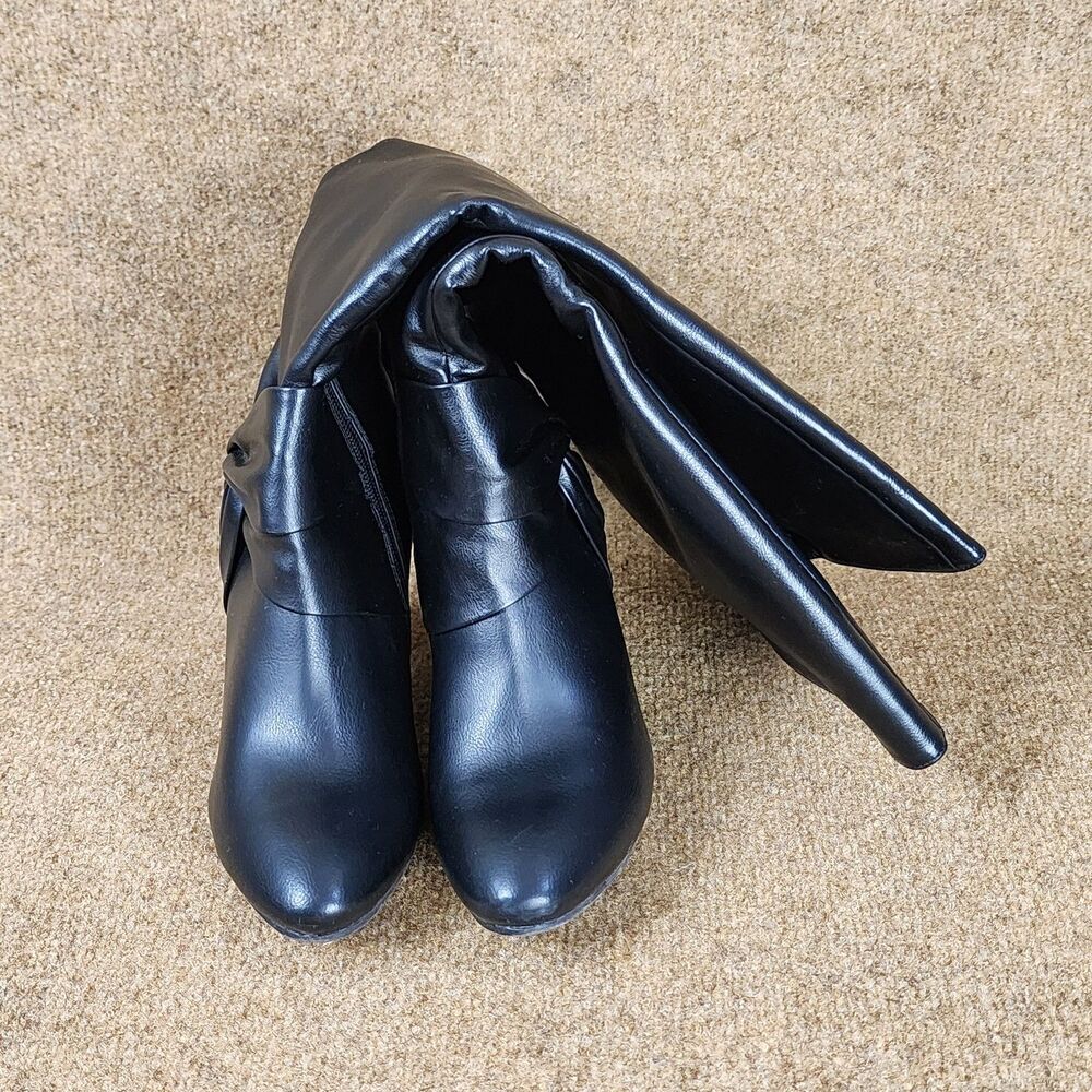 Cloudwalkers Sadie Boots Knee-High Faux Leather Wide Calf Size 8W Black In Box